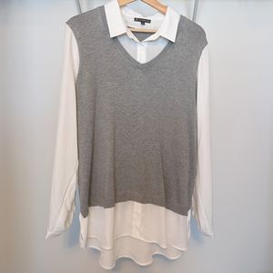 Twofer Sweater Vest and Button Shirt